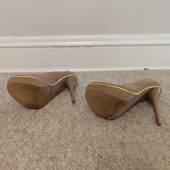 Tan and Yellow Platform Heels - Picture 3 of 5